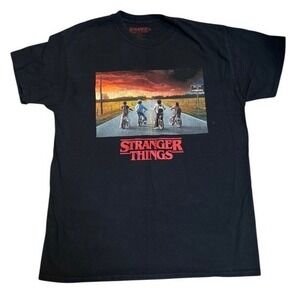 Stranger Things Netflix Graphic T-Shirt Mens Black Hawkins Size Small